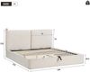 Polsterbett 180x200 cm mit hydraulischem Bettkasten, inklusive Lattenrost, ohne Matratze, Chenille in Beige Bild 4