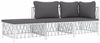 vidaXL 3-tlg. Garten-Lounge-Set mit Kissen Weiß Stahl 3186846 Bild 3