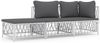 vidaXL 3-tlg. Garten-Lounge-Set mit Kissen Weiß Stahl 3186846 Bild 2