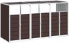 vidaXL Mülltonnenbox für 3 Tonnen Braun 216x81x115 cm Stahl 4006182 Bild 2