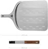 BURNHARD® Pizzaschieber & Pizzawender Set, Aluminium-Schaufel & Akazienholz-Griff, mit Steckmechanismus, temperaturbeständig für Pizzaofen – 72,2 cm x 29 cm x 1,6 cm / 95 cm x 18 cm x 1,6 cm - Silber - #945602 Bild 3