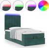 vidaXL Ottoman-Bett mit Matratzen & LEDs Dunkelgrün 90x190 cm Samt 3314435 Bild 5