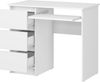 Shefa Line CINA Schreibtisch Weiß 90x50 cm - Computertisch mit 3 Schubladen & Tastaturauszug Bild 3