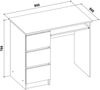 Shefa Line CINA Schreibtisch Weiß 90x50 cm - Computertisch mit 3 Schubladen & Tastaturauszug Bild 2