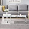 Satztisch Glas Metall 2er Set Modern Couchtisch Weiß Bild 5
