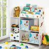 Songmics Kinderzimmerregal, multifunktionale Ablage mit 2 Aufbewahrungsboxen, Sticker mit Weltall-Motiven, weiß, 93 x 30 x 100 cm (LxBxH) Bild 2