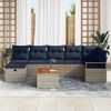 vidaXL Gartensofa-set mit Kissen mit Speicher 8 pcs Grau Poly-Rattan 3359549 Bild 3