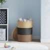 vidaXL Aufbewahrungskorb mit Deckel Schwarz & Beige Ø37x50cm Baumwolle 358479 Bild 3