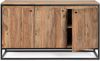 Sideboard aus Sheesham-Holz, modern massiv, Natur, 3 Türen, Gestell schwarz, von Bizzotto Bild 3