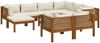 vidaXL 10-tlg. Garten-Lounge-Set mit Creme Kissen Massivholz Akazie 3086941 Bild 2