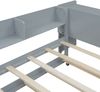 Kinderbett 90x200 cm mit ausziehbarem Bett, integriertem Schreibtisch und 3 Regalen, Kiefer/MDF, grau Bild 5