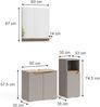Badmöbel-Set Marelle Greige 3 Teile, mit Midischrank Vicco Bild 3