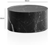 Couchtisch MONOBLOC 60x60x30cm Schwarz Hochglanz Marmoroptik Rund Modern Bild 3