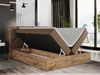 Boxspringbett mit Kopfteil und Topper, Polsterbett - GUNAR - 140 x 200 cm - Braun Kunstleder - H3 - Topper Visco Bild 2
