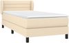 vidaXL Boxspringbett mit Matratze Creme 90x190 cm Stoff 3126290 Bild 3