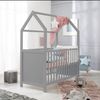 roba Hausbett 60 x 120 cm - Babybett in Hausoptik - 6-fach höhenverstellbar - Taupe Bild 2