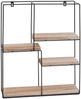 Wandregal HWC-K76, Hängeregal Schweberegal Regal, 4 Regalböden Metall Massiv-Holz Industrial 51x40x11cm ~ natur Bild 5