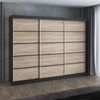 Schwebetürenschrank MES 2-türig Schrank 200 cm (mit Spiegel) Farbe: Schwarz , sonoma Bild 2