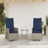 vidaXL Gartenstühle Verstellbar 2 Stk. mit Kissen Grau Poly Rattan 365689 Bild 3