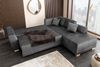 riess-ambiente Ecksofa NORWAY 250cm grau - Samt, Velours, Rundumbezug, Stauraum, inkl. Kissen, Einzelartikel 1 Teile, Modernes Ecksofa - ideal für Wohn- und Esszimmer und große Apartments Bild 4