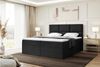 MEBLINI Boxspringbett KYLIAN 160x220 cm mit Bettkasten - H3/Schwarz Webstoff Polsterbett - Doppelbett mit Topper & Taschenfederkern-Matratze Bild 1