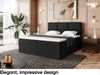 MEBLINI Boxspringbett KYLIAN 160x220 cm mit Bettkasten - H3/Schwarz Webstoff Polsterbett - Doppelbett mit Topper & Taschenfederkern-Matratze Bild 3