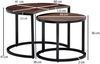 Couchtisch 2er Set Mango Massivholz / Metall Wohnzimmertisch Rund Bild 4