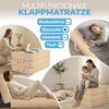 ELONEO Klappmatratze, Gästematratze, 3-teilige Faltmatratze, Schaumstoff extra dick (15cm), waschbar, Bandscheibenwürfel, klappbar, Faltbare Matratze, Erwachsene (Creme, 75 x 195 x 15 cm) Bild 3
