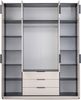 Beautysofa Kleiderschrank mit Spiegel LIVO (Schrank mit 11 Regalen, Kleiderstange und 3 Schubladen, optional mit oder ohne Aufsatz) Breite: 196 cm Bild 4