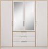 Beautysofa Kleiderschrank mit Spiegel LIVO (Schrank mit 11 Regalen, Kleiderstange und 3 Schubladen, optional mit oder ohne Aufsatz) Breite: 196 cm Bild 2