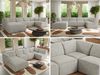 Modulares XXL-Ecksofa MODARO 5M, U-Form, Wohnlandschaft, 5-teilig, freistehend, Wohnzimmer Couch, HR-Schaumstoff - Hellgrau Stukture - Links Bild 2