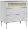 vidaXL Schubladenkommode SENJA Rattan-Look Weiß 80x40x80 Kiefernholz 358023 Bild 2