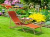 Liegestuhl terracotta Gartenliege Strandliege Sonnendach Tisch Kissen Buche hell 10-309NSTKH Bild 4