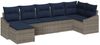 vidaXL Garten-Sofa-Set 7 pcs Grau und Marineblau Poly-Rattan 3355484 Bild 2
