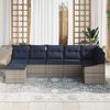 vidaXL Garten-Sofa-Set 7 pcs Grau und Marineblau Poly-Rattan 3355484 Bild 3