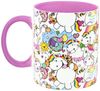 United Labels® Tasse Pummel & Friends Tasse Pummeleinhorn allover Kaffeetasse Pink 320 ml, Keramik Bild 3