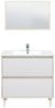 Badezimmer-Set >VERONA< in Eiche/Weiß Hochglanz - 80x80x45 (BxHxT) Bild 2