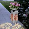 LED Solarleuchte, Pflanzenschale, Metall, antik, H 59 cm Bild 5
