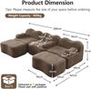Modulares Ecksofa aus Samt, rahmenlos, extra tiefe Sitzfläche, 288x167x70 cm, Braun Bild 4