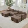 Modulares Ecksofa aus Samt, rahmenlos, extra tiefe Sitzfläche, 288x167x70 cm, Braun Bild 3