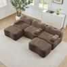 Modulares Ecksofa aus Samt, rahmenlos, extra tiefe Sitzfläche, 288x167x70 cm, Braun Bild 2