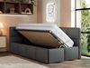 Jugendbett 90x200 ARVO Polsterbett mit Bettkasten, Stauraum & Gasdruckfeder, Modernes Design mit Kopfteil - Grau Kunstleder - Links Seite Bild 3