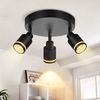 ZMH Deckenstrahler Schwarz Modern Deckenleuchte: 3 Flammig Schwenkbar Deckenspots Küchenlampe Metall Flurlampe Rund Schwarz GU10 Deckenlampe für Büro Wohnzimmer Schlafzimmer, Ohne Leuchtmittel Bild 5