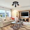ZMH Deckenstrahler Schwarz Modern Deckenleuchte: 3 Flammig Schwenkbar Deckenspots Küchenlampe Metall Flurlampe Rund Schwarz GU10 Deckenlampe für Büro Wohnzimmer Schlafzimmer, Ohne Leuchtmittel Bild 3