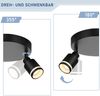 ZMH Deckenstrahler Schwarz Modern Deckenleuchte: 3 Flammig Schwenkbar Deckenspots Küchenlampe Metall Flurlampe Rund Schwarz GU10 Deckenlampe für Büro Wohnzimmer Schlafzimmer, Ohne Leuchtmittel Bild 4