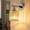 ZMH Wandleuchte Innen schwarz/chrom E27 Wandlampe Kristall Flurlampe, Augenschutz, ohne Leuchtmittel, Moderne Wand Nachttischlampe für Schlafzimmer Wohnzimmer Flur Bild 1
