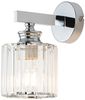 ZMH Wandleuchte Innen schwarz/chrom E27 Wandlampe Kristall Flurlampe, Augenschutz, ohne Leuchtmittel, Moderne Wand Nachttischlampe für Schlafzimmer Wohnzimmer Flur Bild 2