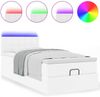 vidaXL Ottoman-Bett mit Matratzen & LEDs Reinweiß 100x200cm Kunstleder 3312138 Bild 5
