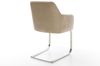 Freischwinger Greg-Flex Mikrofaser Beige Vintage Freischwinger flach Edelstahl Taschenfederkern Bild 5