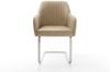 Freischwinger Greg-Flex Mikrofaser Beige Vintage Freischwinger flach Edelstahl Taschenfederkern Bild 2